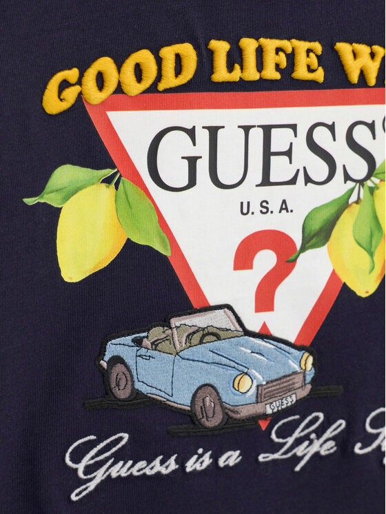 Guess Guess Футболка N6GI07 K8HM4 Cиній Regular Fit
