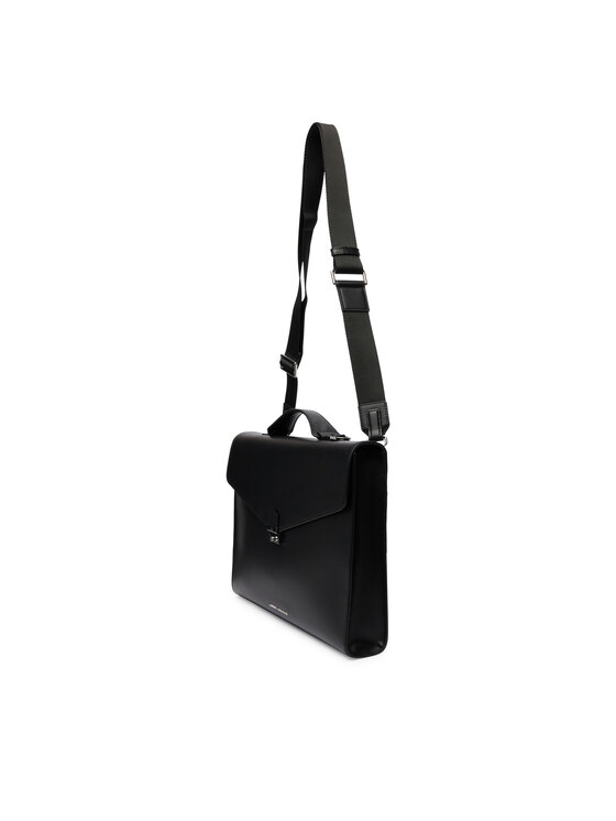 Tommy Hilfiger Бизнес чанта Tommy Hilfiger Th Business Leather Computer Bag AM0AM14163 Черен