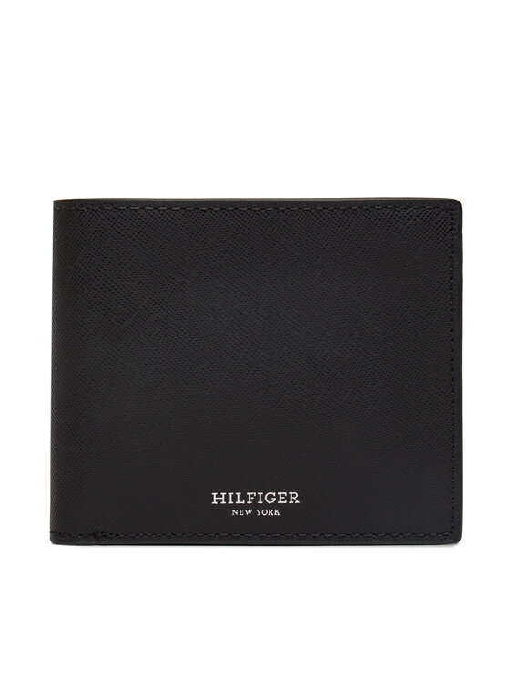 Tommy Hilfiger Портфейл Tommy Hilfiger Th Saffiano Cc Flap & Coin AM0AM12196 Черен