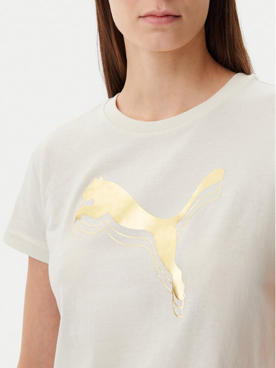 Puma Puma Majica Essentials Metallic 684995 Bež Regular Fit