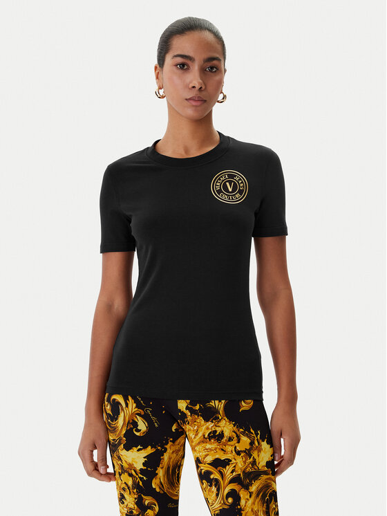 Versace Jeans Couture Versace Jeans Couture Camiseta 80HAHT02 CJ03T Negro Slim Fit