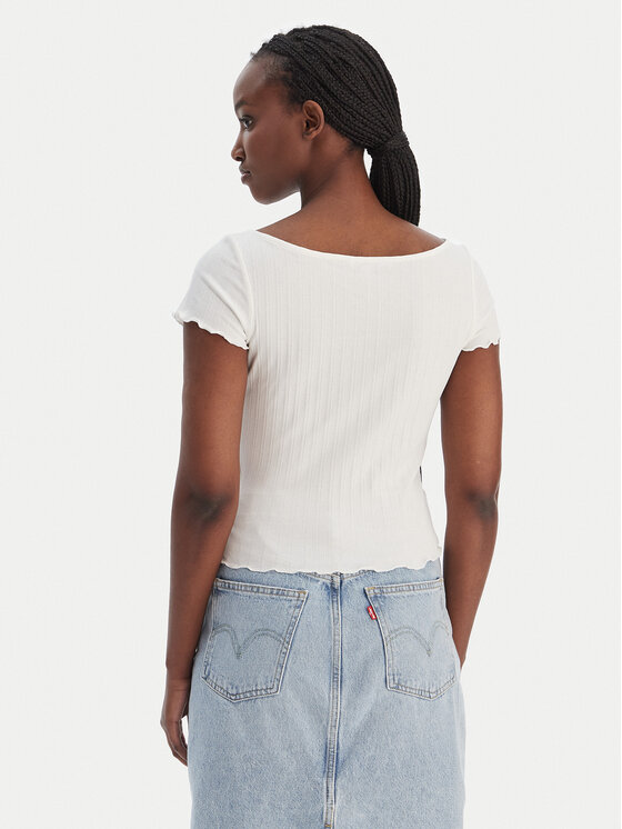Tommy Jeans Tommy Jeans Camiseta Lettuce Edge DW0DW22460 Écru Slim Fit