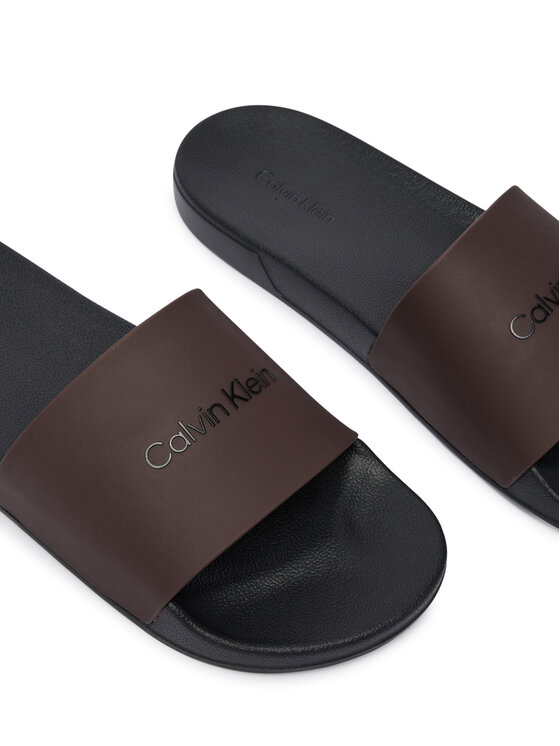 Calvin Klein Şlapi Calvin Klein Ess Slide Monobrand Cv HM0HM02107 Maro
