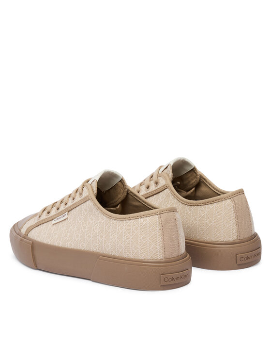 Calvin Klein Кецове Calvin Klein Vulc Low Laceup Aop Canvas HW0HW03142 Бежов