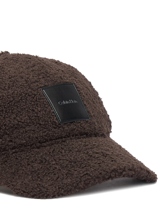 Calvin Klein Kepurė su snapeliu Calvin Klein All-Over Sherpa W/ Patch Cap LV04F5096G Tamsiai ruda