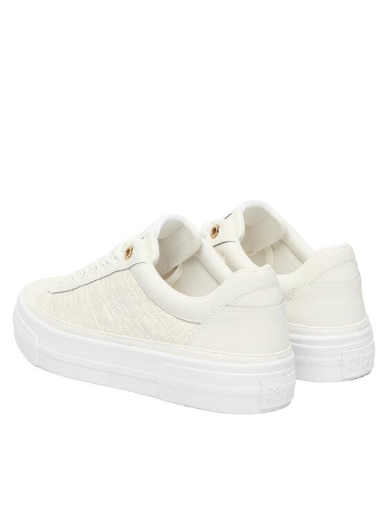 Tommy Hilfiger Superge Tommy Hilfiger Th Platform Sneaker Quilted FW0FW09265 Écru