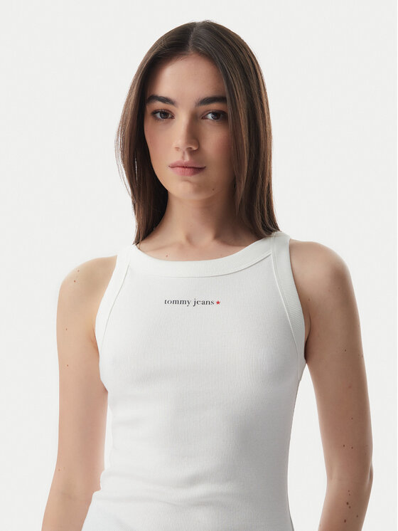 Tommy Jeans Tommy Jeans Top Ess Logo DW0DW22806 Crema Slim Fit