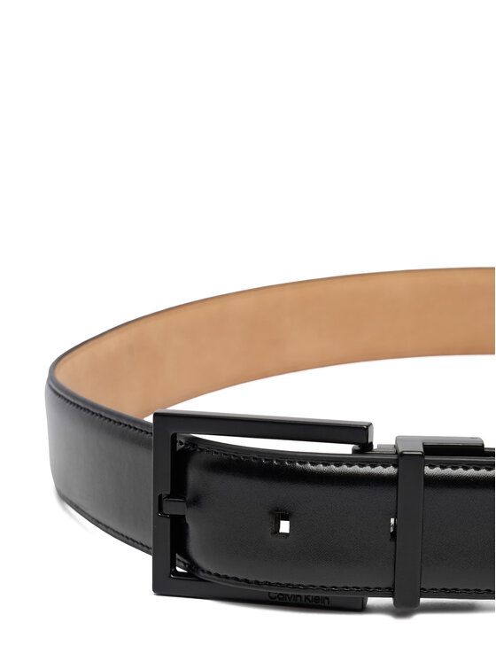 Calvin Klein Pánsky opasok Calvin Klein Square Buckle Smooth 32Mm Adj LV04D7026G Čierna