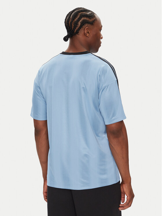adidas adidas Marškinėliai adicolor Jacquard JW5879 Žydra Loose Fit