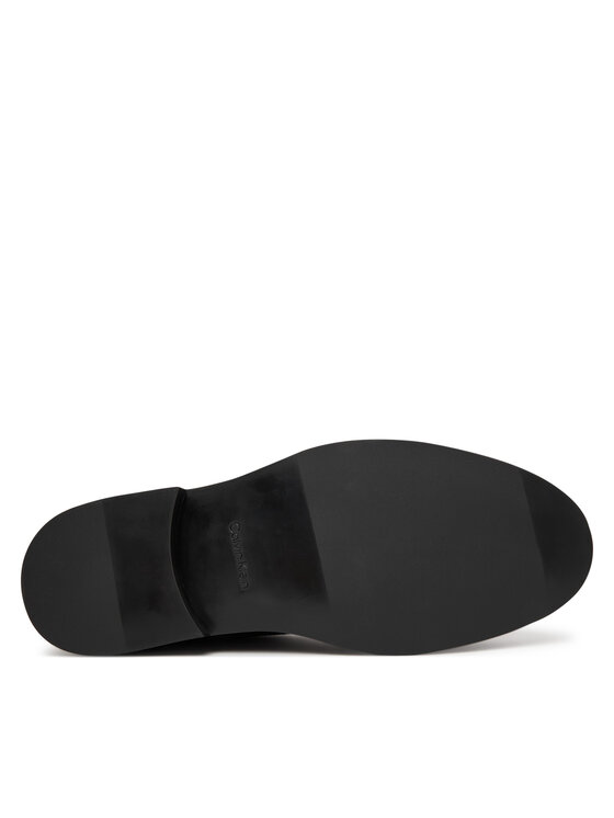 Calvin Klein Nizki čevlji Calvin Klein Ess Rubber Derby Lth HM0HM02056 Črna