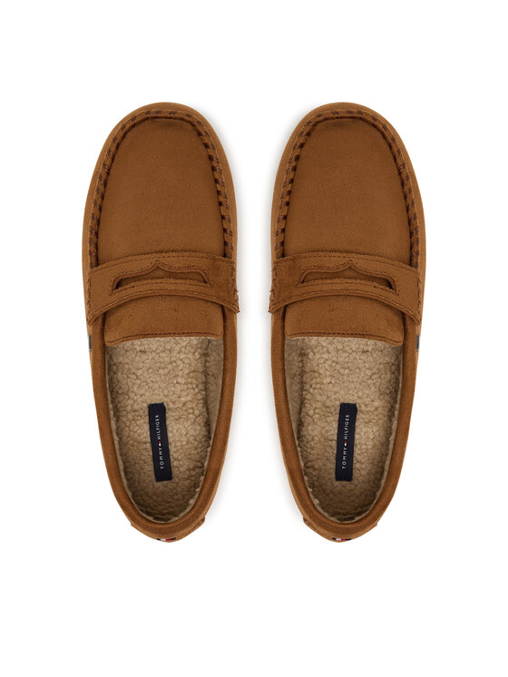 Tommy Hilfiger Papuče Tommy Hilfiger Hilfiger Driver House Shoe FM0FM06012 Svetlo hnedá