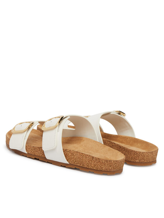 Tommy Hilfiger Nazouváky Tommy Hilfiger Double Strap Cork Sandals FW0FW09118 Bílá
