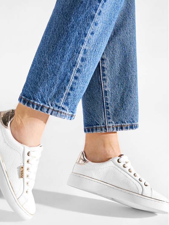 Guess Sneakersy Guess Beckie/Active Lady/Leather Lik FL5BEK FAL12 Biela