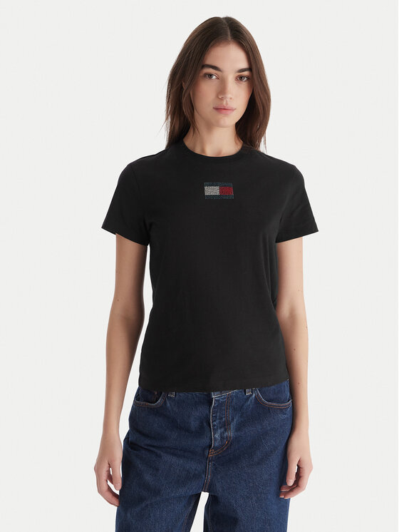 Tommy Jeans Tommy Jeans Camiseta Party Flag DW0DW21965 Negro Regular Fit