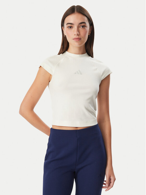 adidas adidas Футболка Adidas Kit Small Logo Rib KT0289 Білий Slim Fit