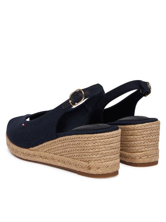 Tommy Hilfiger Еспадрили Tommy Hilfiger Mid Wedge Espad Slingback FW0FW09228 Тъмносин