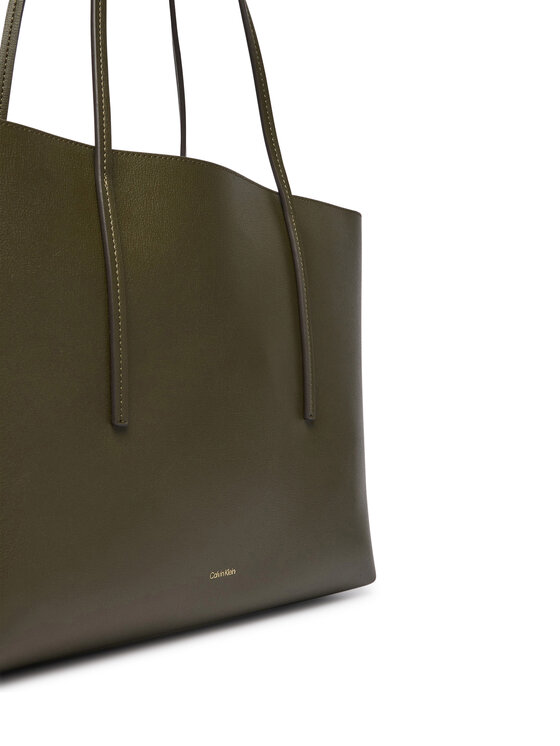 Calvin Klein Torebka Calvin Klein Foil Logo Tote W/Pouch LV04F3274G Zielony ciemny