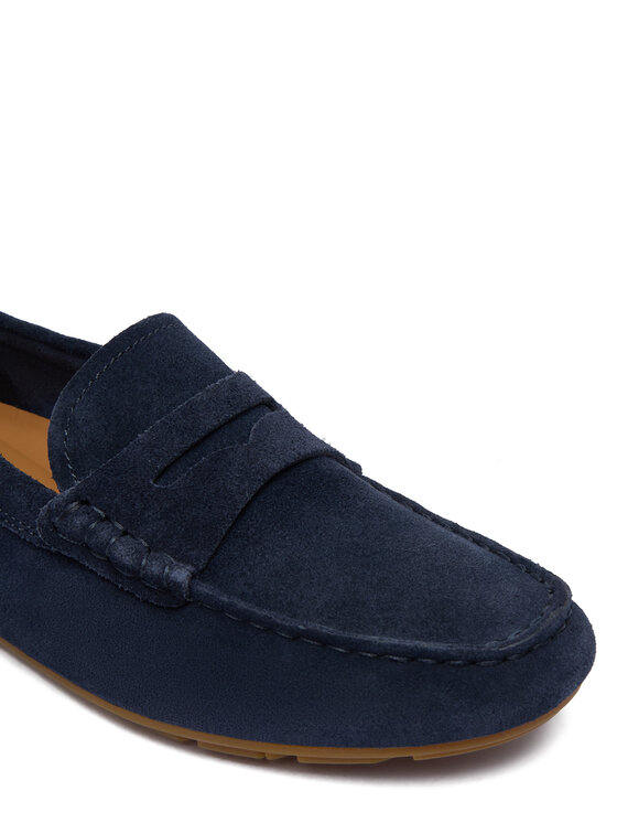 Tommy Hilfiger Мокасини Tommy Hilfiger Flag Soft Suede Driver Loafer FW0FW08558 Тъмносин