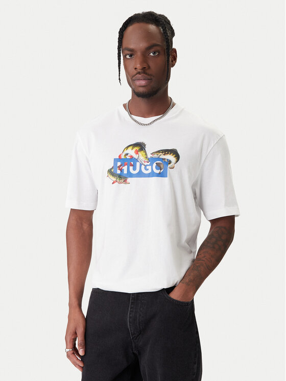 HUGO HUGO Camiseta Nalotrix 50554349 Blanco Regular Fit