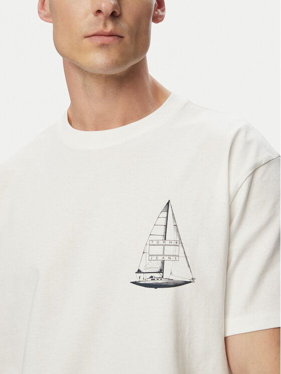 Tommy Jeans Tommy Jeans Camiseta Sailboat DM0DM23184 Blanco Regular Fit