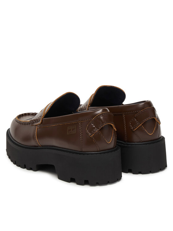 Tommy Jeans Loafersy Tommy Jeans Archive '01 Leather Loafer EN0EN03022 Hnědá