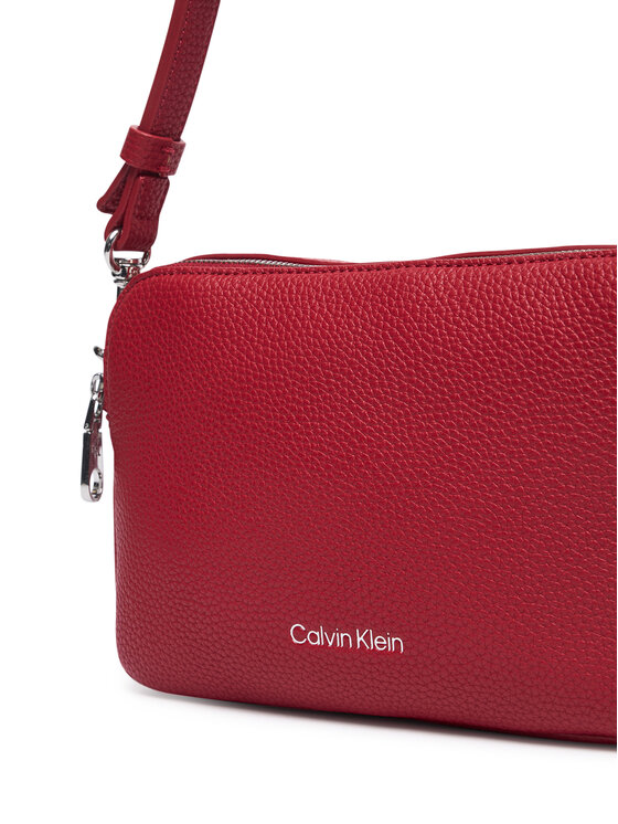 Calvin Klein Дамска чанта Calvin Klein Webbing 2X Strap Camera Bag LV04F3656G Червен