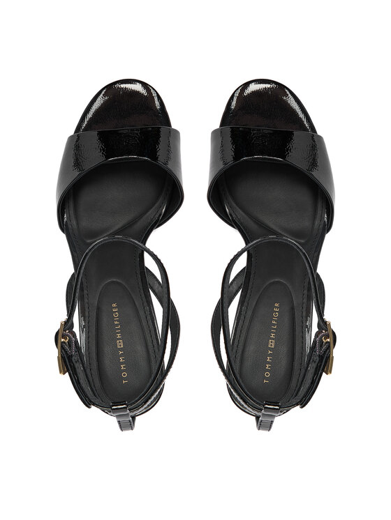 Tommy Hilfiger Sandale Tommy Hilfiger Th Elegant Patent Sandal FW0FW08961 Crna
