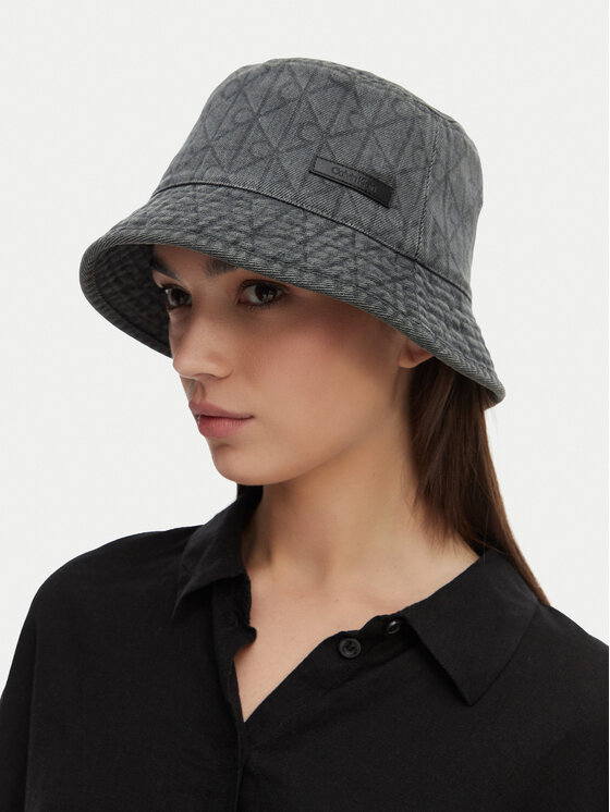 Calvin Klein Pălărie Calvin Klein Denim Emblem Burnout Bucket LV04F5043G Gri