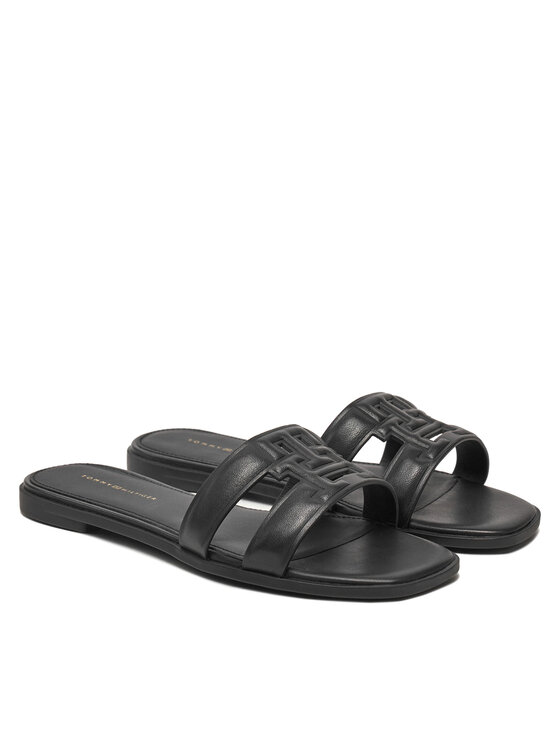 Tommy Hilfiger Чехли Tommy Hilfiger Th Logo Strap Mule FW0FW08671 Черен