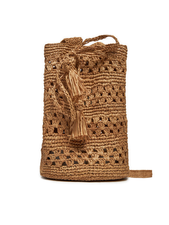 Manebi Geantă Manebi Handcrafted Raffia Beach Bucket Weaving V 2.2 AO Maro