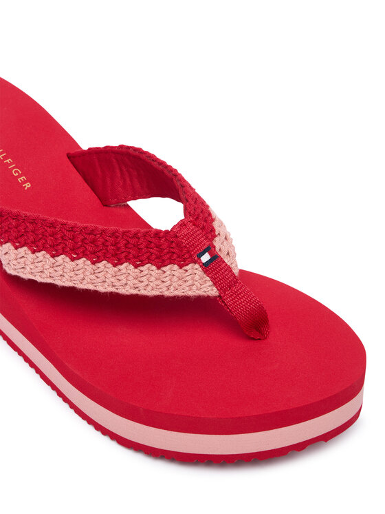 Tommy Hilfiger Žabky Tommy Hilfiger Th Wedge Crochet Summer Sandal FW0FW09420 Červená