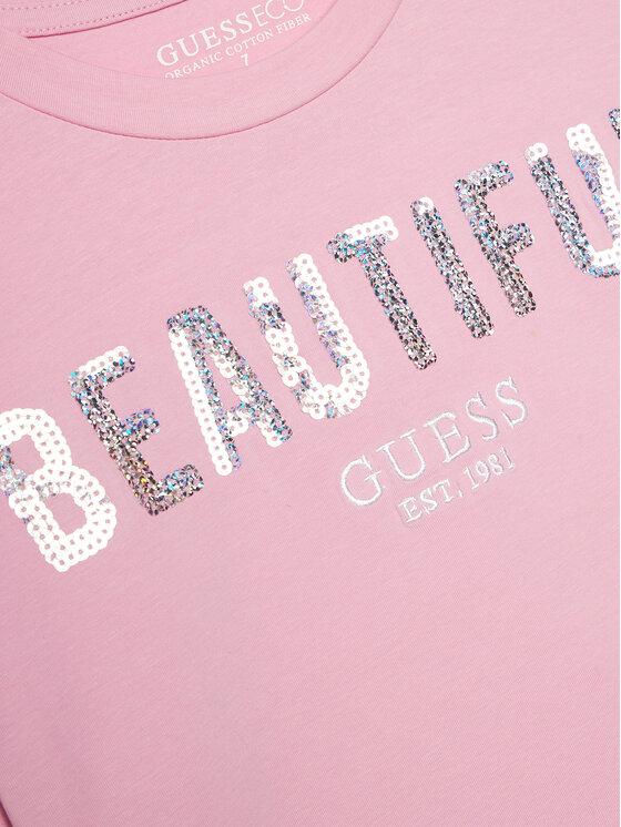 Guess Guess Póló J4RI08 K6YW4 Rózsaszín Regular Fit