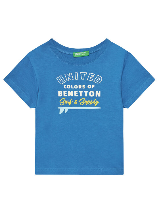 United Colors Of Benetton United Colors Of Benetton Marškinėliai 3I1XG10JO Mėlyna Regular Fit