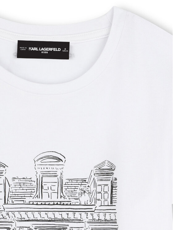 Karl Lagerfeld Kids Karl Lagerfeld Kids Póló Z30494 S Fehér Regular Fit