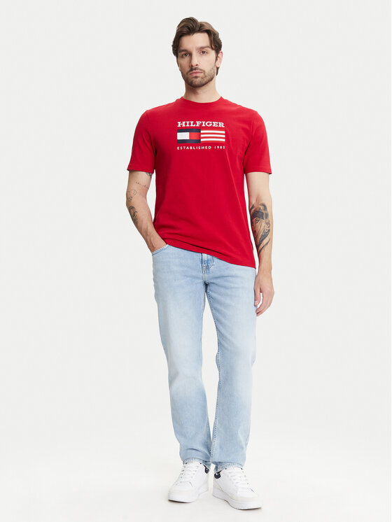 Tommy Hilfiger Tommy Hilfiger T-shirt American Monotype MW0MW39843 Rosso Regular Fit