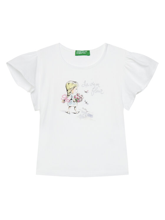 United Colors Of Benetton United Colors Of Benetton T-shirt 3I1XG10IU Bijela Regular Fit