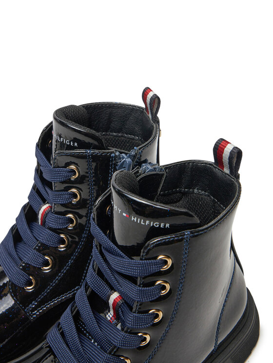 Tommy Hilfiger Ботуши Tommy Hilfiger Lace-Up Bootie T1A5-33564-1237 S Тъмносин