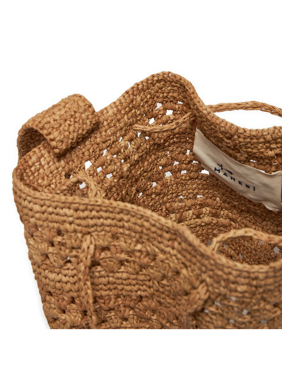 Manebi Kabelka Manebi Handcrafted Raffia Beach Bucket Weaving V 2.2 AO Hnedá