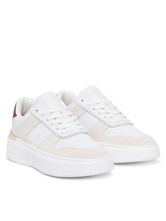 Tommy Hilfiger Sneakers Tommy Hilfiger Fashion Court Mix FW0FW08632 Bianco