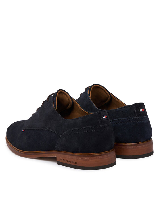 Tommy Hilfiger Обувки Tommy Hilfiger Hilfiger Suede Dress Shoe FM0FM05776 Тъмносин
