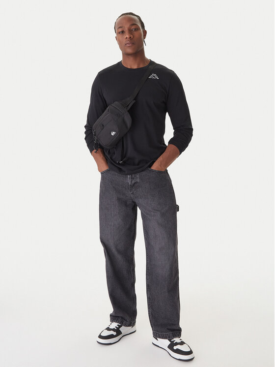 Kappa Kappa Langarmshirt-Set Logo Saro 37216LW Schwarz Regular Fit
