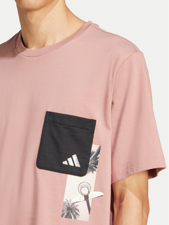 adidas adidas Футболка Lens Elevated Pocket Graphic JJ3927 Рожевий Loose Fit