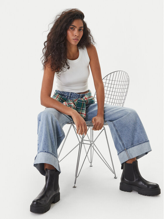 G-STAR G-Star Raw Jeans hlače Roxx D28394-D536 Svetlo modra Wide Leg
