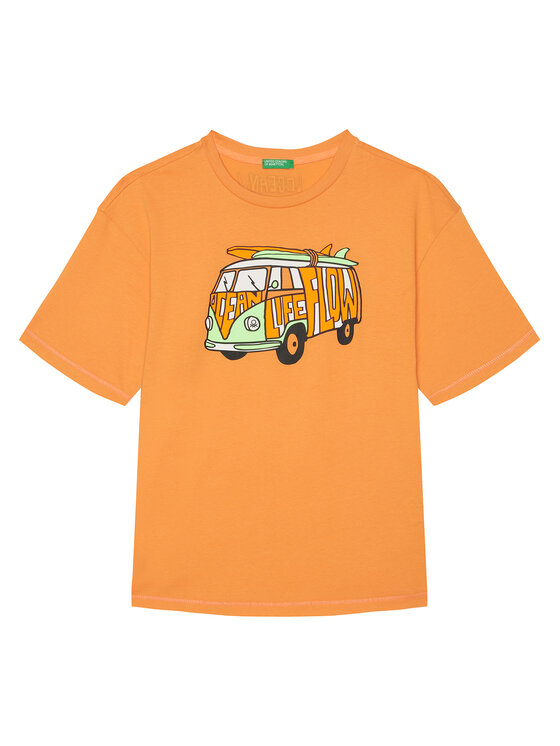 United Colors Of Benetton United Colors Of Benetton Marškinėliai 3I1XC10P6 Oranžinė Regular Fit