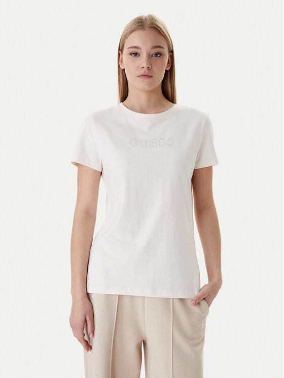 Guess Guess Camiseta V3BI11 J1314 Écru Regular Fit