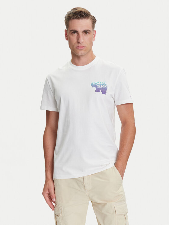 Tommy Jeans Tommy Jeans Camiseta Stack Backprint DM0DM21589 Blanco Regular Fit