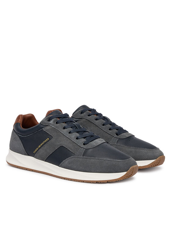 Tommy Hilfiger Laisvalaikio batai Tommy Hilfiger Elevated Hilfiger Mix Runner FM0FM06084 Tamsiai mėlyna