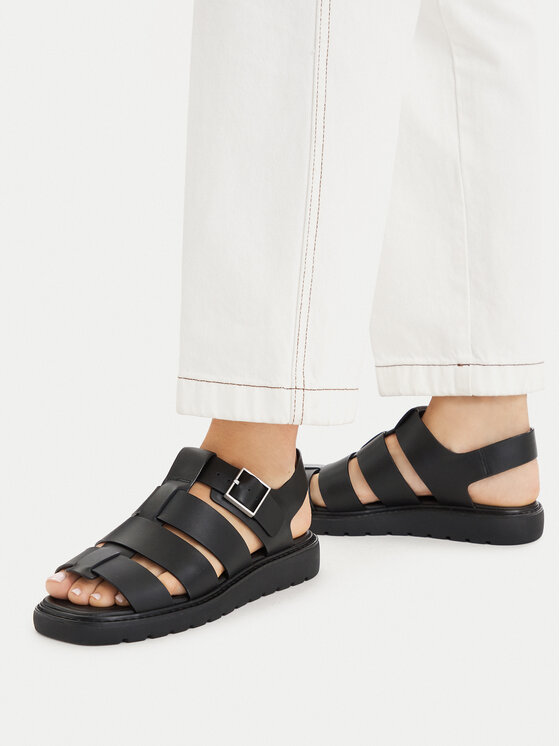 Calvin Klein Szandál Calvin Klein Sq Molded Sndl Fisher Lth HW0HW02870 Fekete