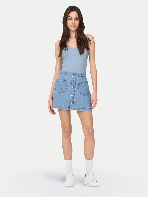 JDY JDY Топ Nanna 15180497 Блакитний Slim Fit