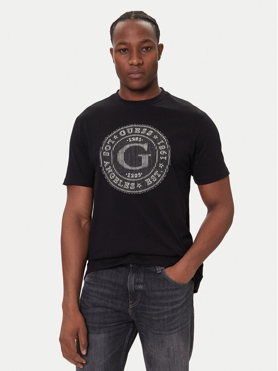 Guess Guess Футболка M5BI15 K8FQ4 Чорний Regular Fit